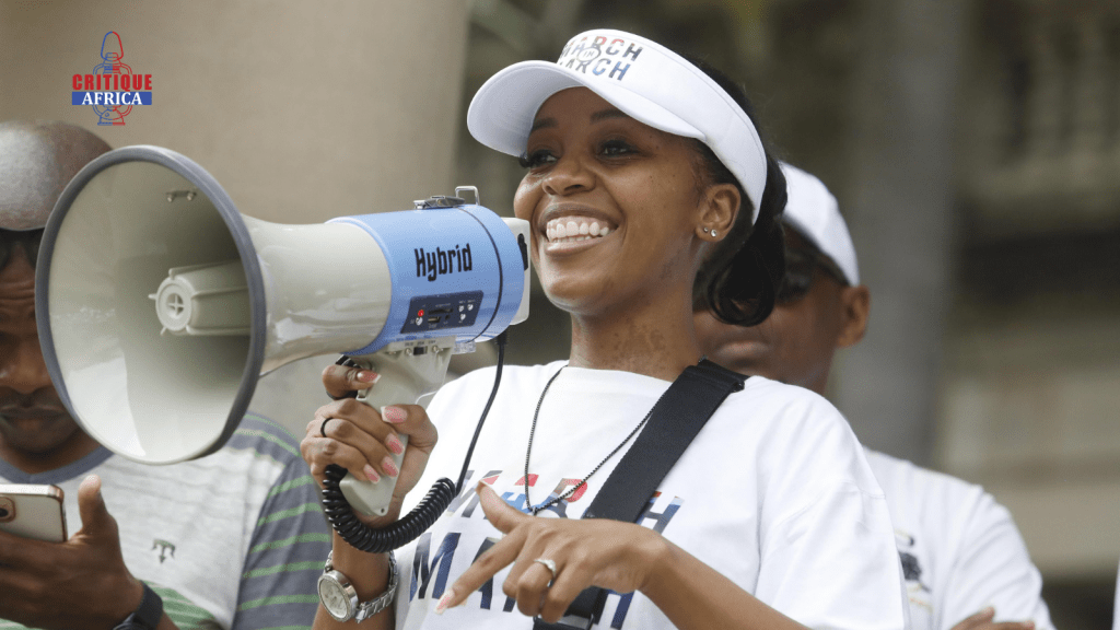 South African radio presenter turned anti-immigration protester loses job. Operation Dudula, March and March. Jacinta Ngobese